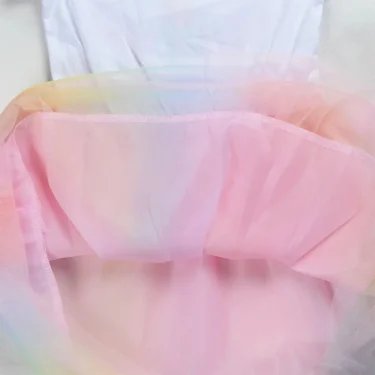 Baby Girls Dress Children Cartoon Mesh Star Sequins Princess Dress Kids Flying Sleeve Skirt For Daily Halloween Birthday Gift 5