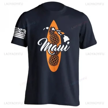 Men's Cotton Shirt OAHU HAWAII SURFING Distressed TShirt Unisex Surf Board Beach Tee Tops Summer Fashion Casual Short Sleeves 4