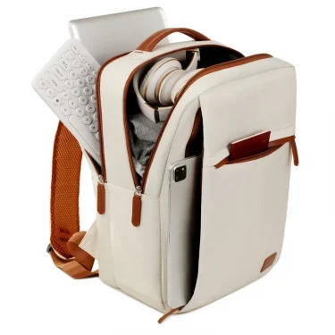 Business Backpack For Men Women New Trendy Design 15.6-Inch Laptop Backpack Blue Beige Student Schoolbag Boarding Backpack Male 3