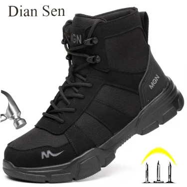 Work Boots Indestructible Safety Shoes Men Steel Toe Shoes Puncture-Proof Sneakers Male Footwear Shoes Women Non Slip Work Shoes 2