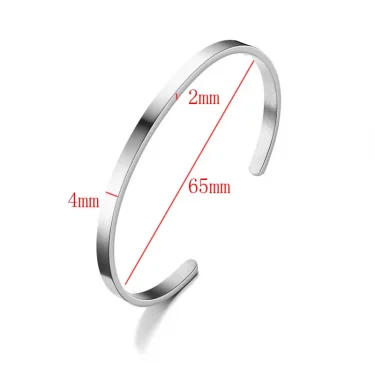 Noter Mens Stainless Steel Bracelet 4/6/8mm Opening Bangle Gift For Him Pulsera Hombre Pulseira Masculina Aço Inoxidável Joias 4
