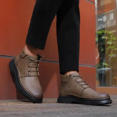 Golden Sapling Fashion Boots Men Leather Tooling Shoes Classics Men's Winter Boot Leisure Work Shoe Retro Style Casual Footwear 2