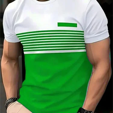 Fashion Striped Pattern Men's Short Sleeve T-Shirts Summer 3d Printed Street Trend Simple T Shirt 6XL Plus Size Casual Tops 4