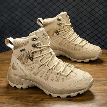 New High-top Mountaineering Boots Men Outdoor Casual Sneakers Hiking Safety Shoes Desert Boots Men's Ankle Boots Large Size40-47 1