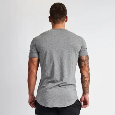Muscleguys New Plain Clothing fitness t shirt men O-neck t-shirt cotton bodybuilding tee shirts slim fit tops gyms tshirt Homme 2