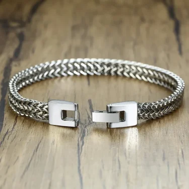 Stylish Stainless Steel Bali Foxtail Chain Bracelet for Men,Double Franco Link Chain Bracelets,Armband Male Jewelry 6