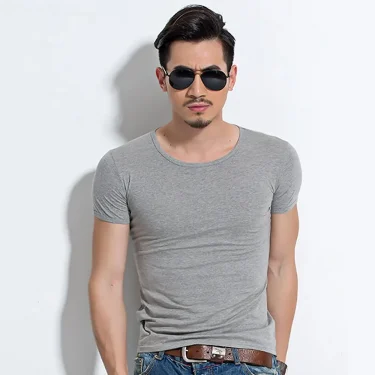 Men's T Shirt Short Sleeve Men T-Shirt O-Neck Slim Solid Color Half Sleeved Man Tops Tee Shirt For Male 2025 MRMT 5