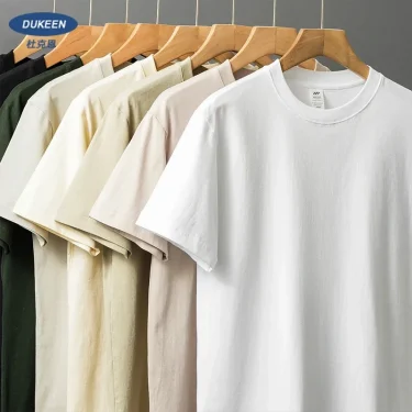 DUKEEN 8.1Oz 230gsm Men's Pure Cotton T Shirts 2025 Summer New Oversizes Solid Color T-Shirts for Men and Women Customizable 1