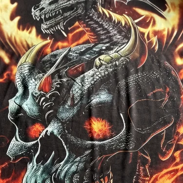 Mens Dragon Print Cotton Blend T-shirt - Stylish Crew Neck Comfortable & Breathable for Summer Casual Everyday Wear Hot Sale 3