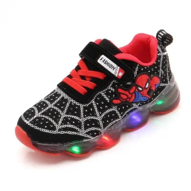 Hot Spiderman Kids Boys Sports Sneakers Children Glowing Kids Shoe Chaussure Enfant Girls Shoe With LED light Size 21-30 1