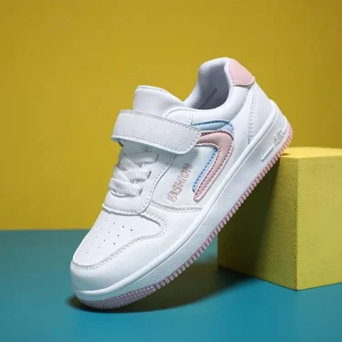 Kids Shoes Girls Sneakers Cute 7 To 12 Years Children Sneakers Casual PU Leather White Skateboard Sports Tennis Shoes for Girl 2