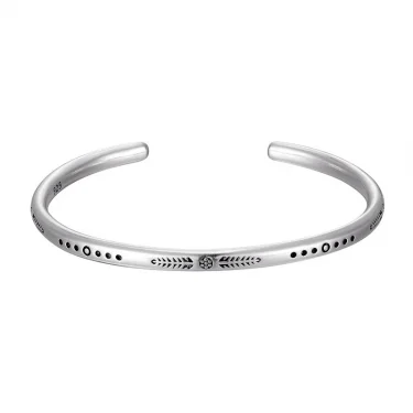 Fashion Handmade Cotton Rope Sport Set Bracelets for Women Men Retro 925 Tibetan Silver C-Bangle Multilayered Jewelry Gift 2