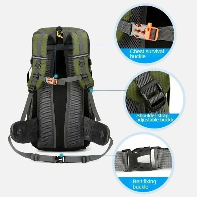 50L Travel Backpack Camping Bag For Men Large Hiking Bag Tourist Rucksack Waterproof Outdoor Sports Climbing Mountaineering Bag 3