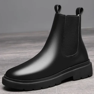 Autumn New Chelsea Boots for Men Black Men Boots Fashion Winter Slip on Ankle Boots Retro Motorcycle Booties botas para hombre 5