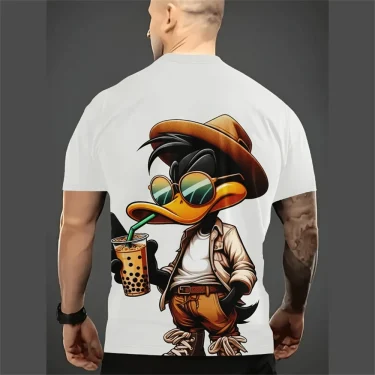 Funny Cartoon Men's T-Shirt 3d Print Short Sleeve Micro Elastic Breath Streetwear Summer Casual Oversized T-Shirts Men Clothing 2