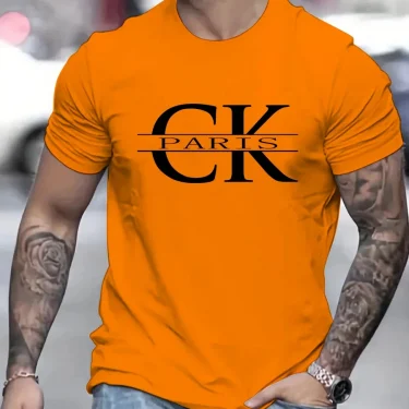 Summer new monogram print, men's retro casual cotton street casual fashion short-sleeved top 6