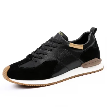 Sneakers Men Elevator Shoes Men's Genuine Leather Casual Taller Shoes Man Hidden Heels 5cm Heighten Inner High rise Lift Shoes 5