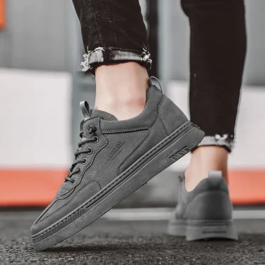 Men's Casual Leather Shoes 2024Hot Sale Brand Sneakers Outdoor Jogging Walking Shoes for Men Comfortable Lace Up Vulcanize Shoes 4