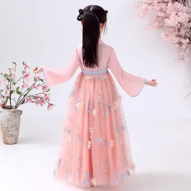 Summer Princess Costume Girls Casual Dresses Kids Vintage Children's Dress Vestido Baby Girls' Hanfu Dress Cosplay Girl Clothing 5