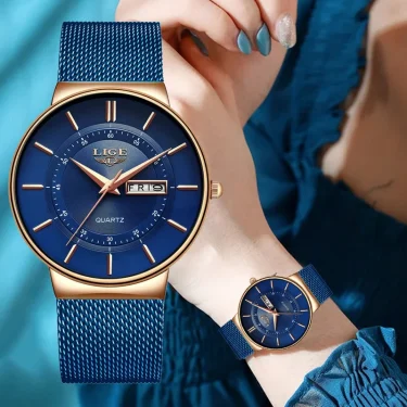 LIGE Quartz Stainless Steel Women Wristwatch Retro Hot Style Great Japanese Movement Quality Fashion Waterproof Watch for Women 1