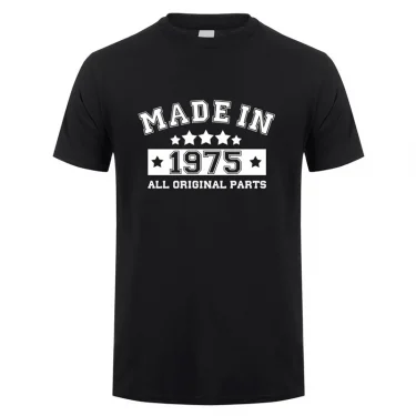 Made In 1975 Men T Shirt Summer Cotton Short Sleeve Birthday Gift Tshirt Tops Funny Man T-shirts JL-126 2