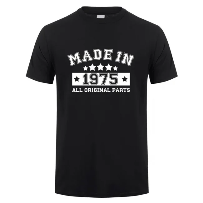Made In 1975 Men T Shirt Summer Cotton Short Sleeve Birthday Gift Tshirt Tops Funny Man T-shirts JL-126 2