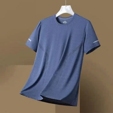 New Quick Drying Sports Men's T-shirt Summer Casual Printed Short Sleeved Tops Leisure Fashion Breathable Crew Neck Men Clothing 2