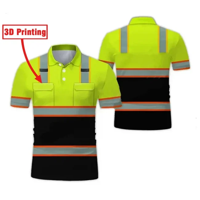 Fake Project Work Uniforms Excavator 3D Print Cosplay Oversized Men's Polo Shirt Short Sleeve Top Tee Breathable Uniform Clothes 2