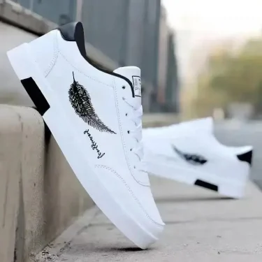 White Men Sports Shoes Trendy Men Casual Shoes Leather Man Flats Comfort Hard-Wearing Men's Casual Sneakers Zapatillas De Hombre 1