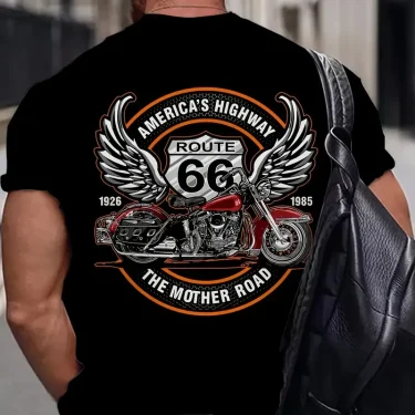 Retro America Route 66 3D Printed Men's T-shirts Vintage Loose Men Clothing Summer Round Neck Short Sleeve Unisex Tops Tees 4XL 2