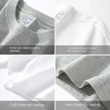 2pcs Solid Color T-shirt 100% Cotton Men Women White O-Neck Loose Short-sleeved Basic Models All-match T-shirt Couple Tops Black 5