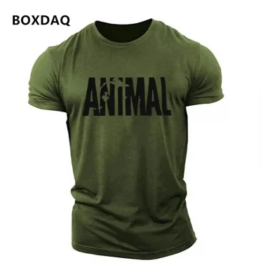 Animal Letter English Elements Men's T-shirts Short Sleeve Round-Neck Loose Casual Sporty Tops 6XL Big Size Summer Man Tees 3