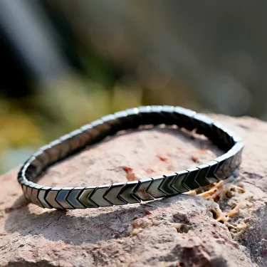 Hematite Bracelets Hommes Handmade Black Arrow Symbol Stone Beads Engery Yoga Mala Bracelet Men Pulsera Hombre 3