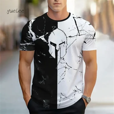 Fashion Design Men's T-Shirt Simple Printed Short Sleeve T-Shirt Oversized Sports Round Neck Tops Summer Men's Casual Clothing 6