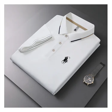 Nueva camiseta para hombre, polo clásico de manga corta, camiseta informal de verano con botones, polo informal extra grande 2