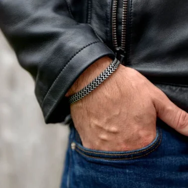 Stylish Stainless Steel Bali Foxtail Chain Bracelet for Men,Double Franco Link Chain Bracelets,Armband Male Jewelry 1