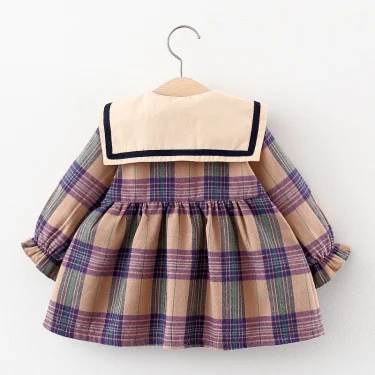 Spring Newborn Baby Girl Plaid Dress Toddler Girls Clothes Sweet Princess 1st Birthday Dresses For Girls Baby Clothes 2