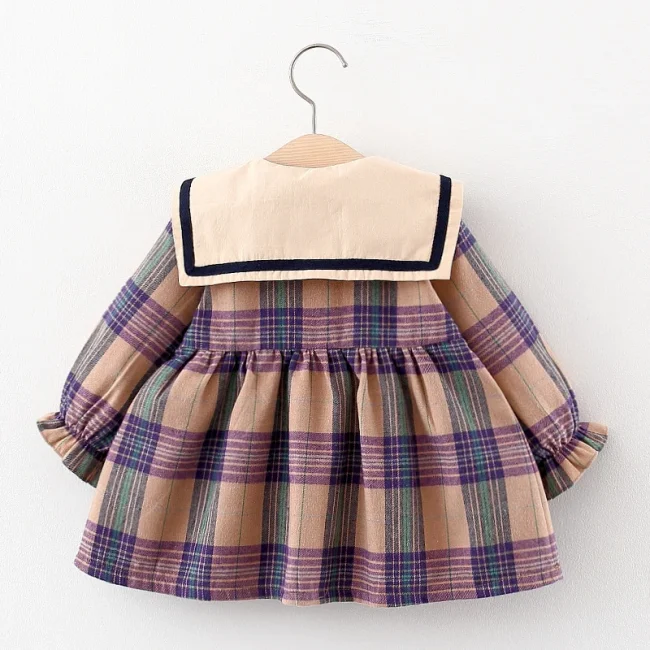 Spring Newborn Baby Girl Plaid Dress Toddler Girls Clothes Sweet Princess 1st Birthday Dresses For Girls Baby Clothes 2