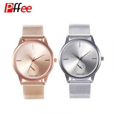 Pffee Silver Rose Gold Watches For Women Fashion Quartz Wrist Watch Ladies Elegant reloj mujer Gifts 1