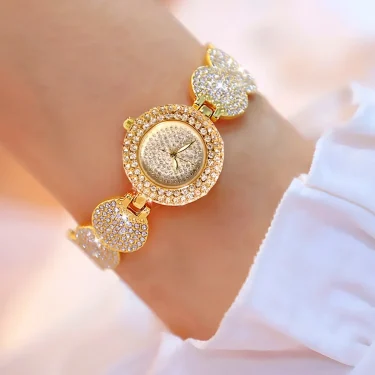 Women's Watch Luxury Rhinestone Quartz Bracelet Watch Sparkling Fashion Analog Party Dress Wrist Watch 5
