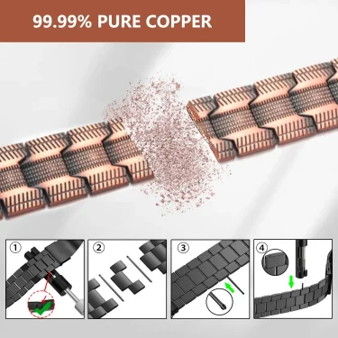 Befoshinn Vintage Fashion Trendy Man Bracelet Pure Copper Magnetic Therapy Health Bracelet Popular Jewelry Bangles Gifts For Men 5