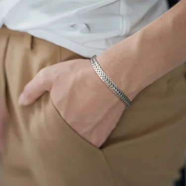 Stylish Stainless Steel Bali Foxtail Chain Bracelet for Men,Double Franco Link Chain Bracelets,Armband Male Jewelry 3