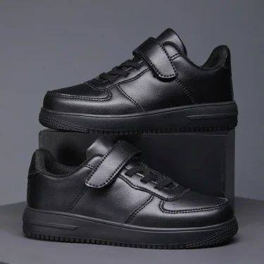 Black Children Shoes Boys Sneaker 6 To 12 Years 2024 New School Leather Kids Casual Sneaker Tennis Sports Shoes for Boy 1