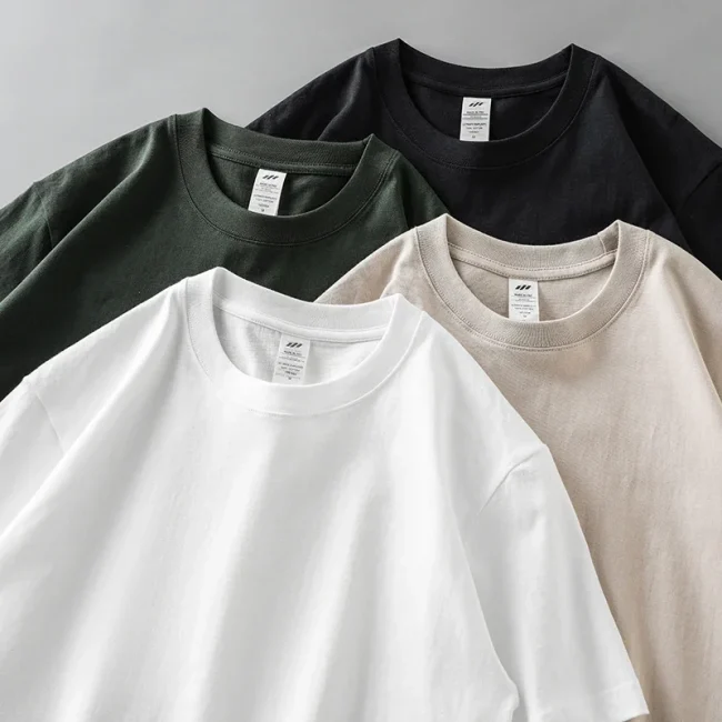 DUKEEN 8.1Oz 230gsm Men's Pure Cotton T Shirts 2025 Summer New Oversizes Solid Color T-Shirts for Men and Women Customizable 3