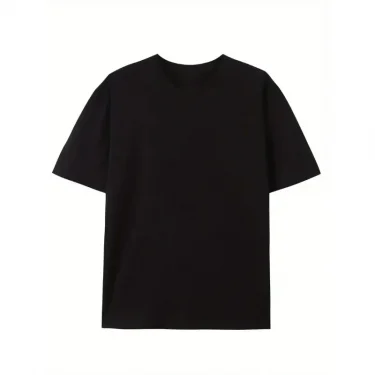 2025 New men's fashion 100% cotton T-shirt Short-sleeved casual men's T-shirt crewneck loose pure white black men's top T-shirt 2