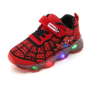 Hot Spiderman Kids Boys Sports Sneakers Children Glowing Kids Shoe Chaussure Enfant Girls Shoe With LED light Size 21-30 2