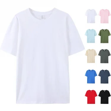 2025 new 100% cotton T-shirt for men and women, short sleeved T-shirt, summer solid color plus size clothing, Camisetas Para Hom 1
