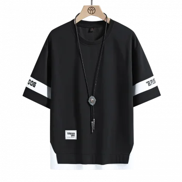 Hip Hop Loose Mens Streetwear T-shirts Casual Classic 2023 Summer Short Sleeves T Shirt Black White Tshirt Tees Oversize 5XL 5