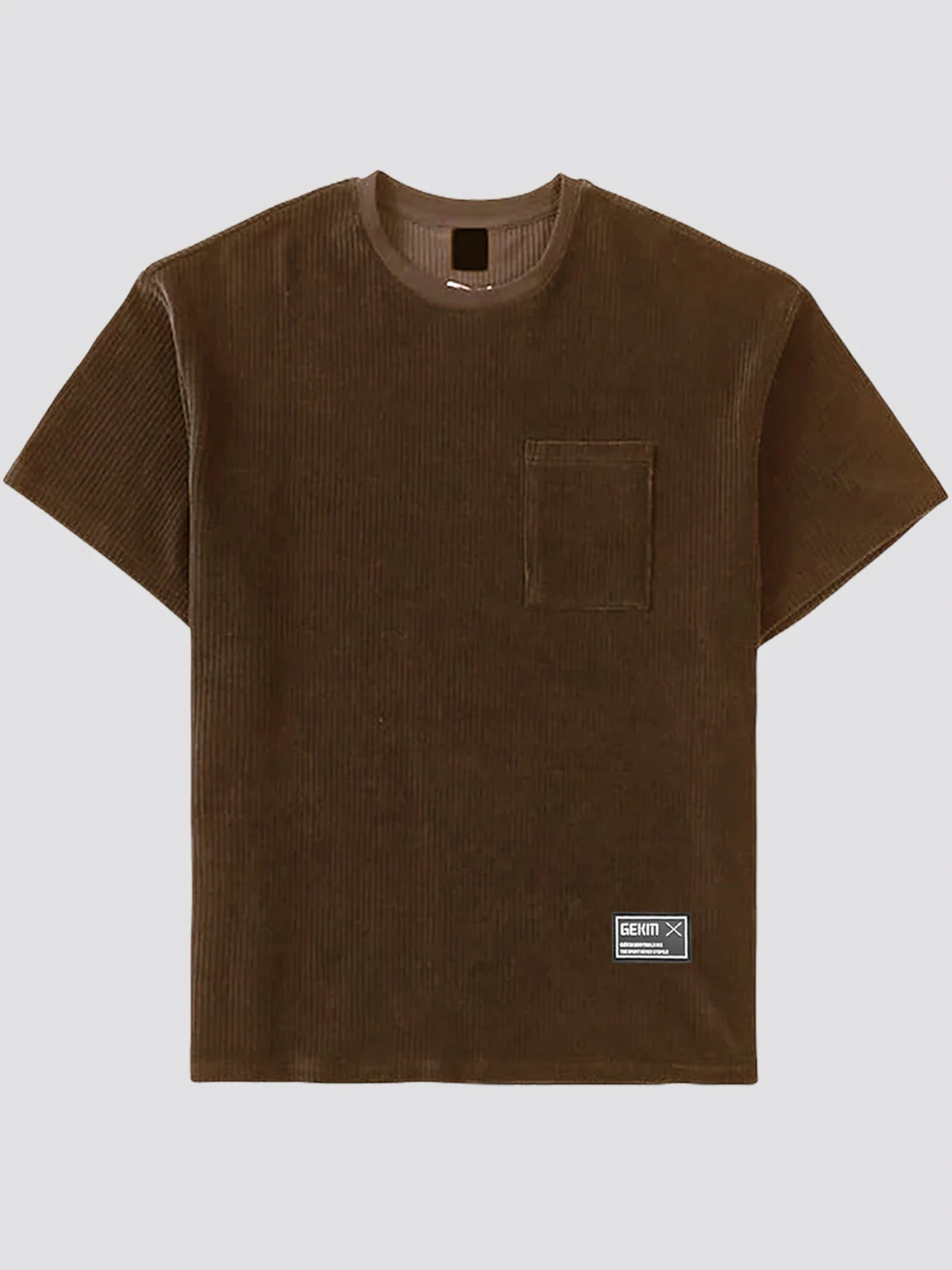 Fitness T-shirt Men's new round neck corduroy summer casual clothes thread running short sleeve T-shirt 2
