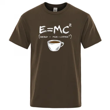 Energy=Milk+Coffee Printing Men Tshirt Casual Breathable Tshirts Funny Cotton Loose Tees Shirts Street Oversized T-Shirts Man 3